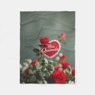Couverture Polaire Blanche polaire Rose rouge, petite