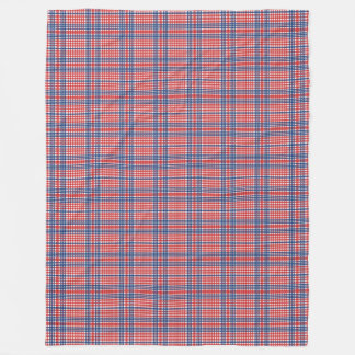Couverture Polaire Blanche polaire rouge blanc et bleu plaid