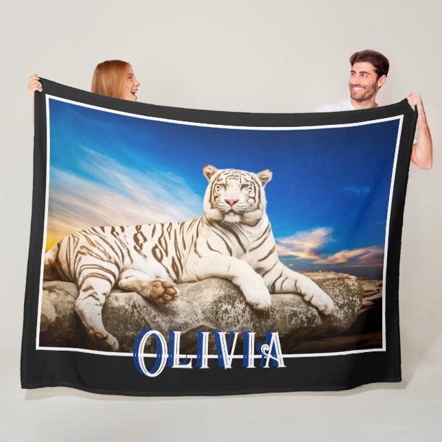 Couverture Polaire Blanche polaire Tigers blancs (En situation)