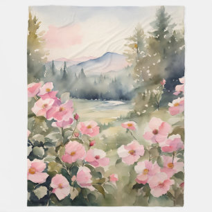 Couverture Polaire Blanche rose douce Fleur sauvage Rose Nature
