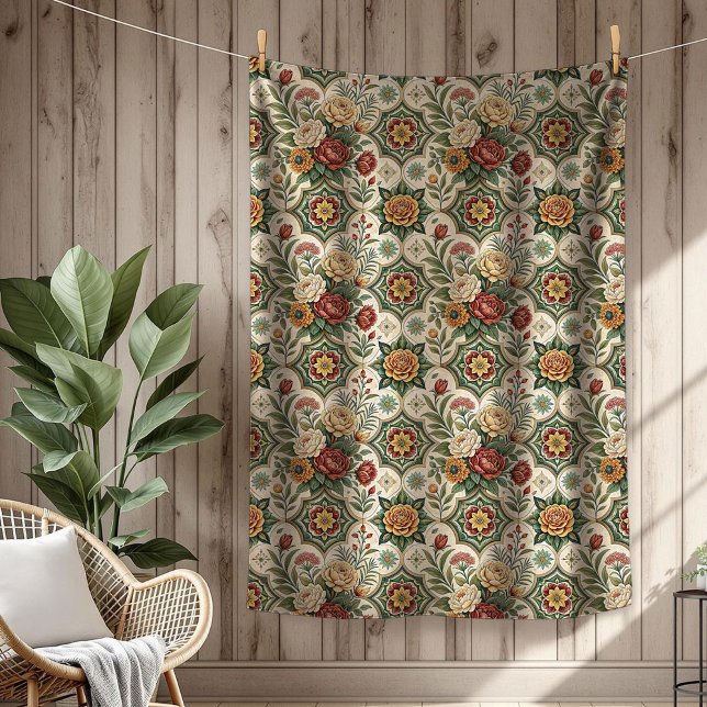 Couverture Polaire Blanche Rose rustique Delicate Shabby Style Chic (Rustic Roses Blanket Delicate Shabby Chic Style)