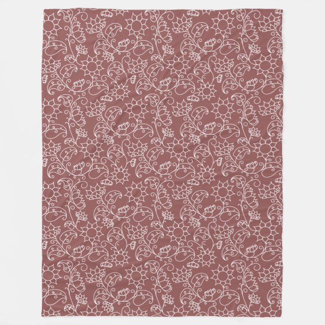 Couverture Polaire Blanche Sherpa rose Fluide foncé (Devant)