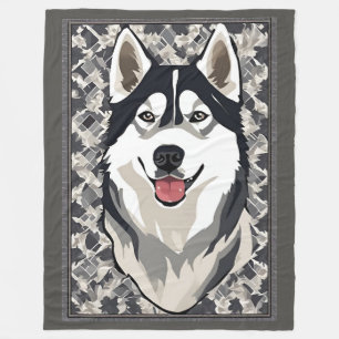 Couverture Polaire Blanche Sibérienne Husky