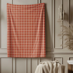 Couverture Polaire Blanche Tartan vintage pour la chaleur des vacance