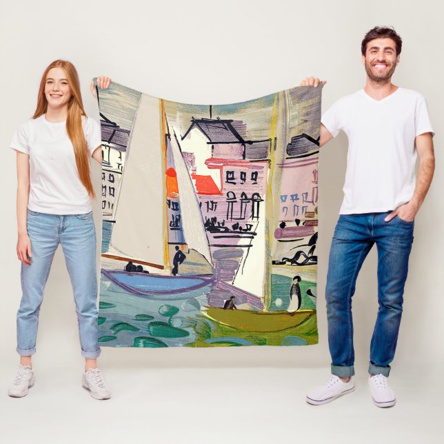 Couverture Polaire Blanche-Toison de Venise Raoul Dufy (En situation)