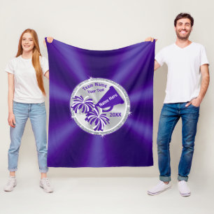 Couverture Polaire Blanches à la crème d'argent mauve personnalisé