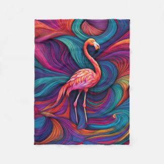 COUVERTURE POLAIRE BLANCHET FLAMANT ROSE ABSTRAIT