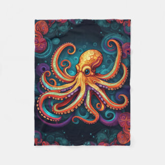 COUVERTURE POLAIRE BLANCHET OCTOPUS ABSTRAIT
