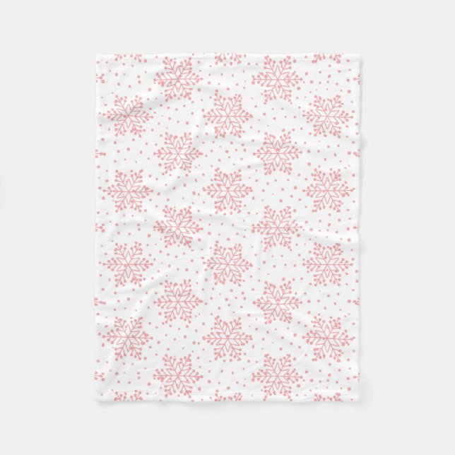 Couverture Polaire Blanchette polaire Pink Snowflakes (Devant)