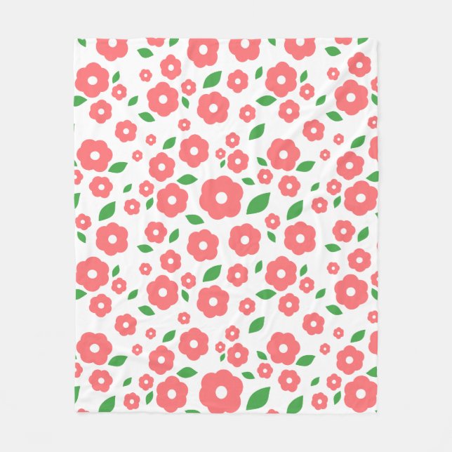Couverture Polaire Blanchisserie douillette avec Motif Fleur mignonne (Devant)