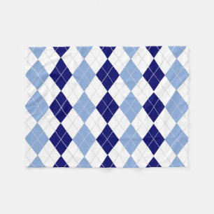 Couverture Polaire Blanchisserie en Jacquard bleu et blanc