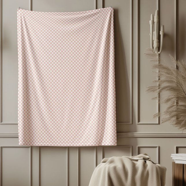 Couverture Polaire Blanchisserie or Rose chaude pour chaque saison (Warm Rose Gold Plaid Blanket for Every Season)