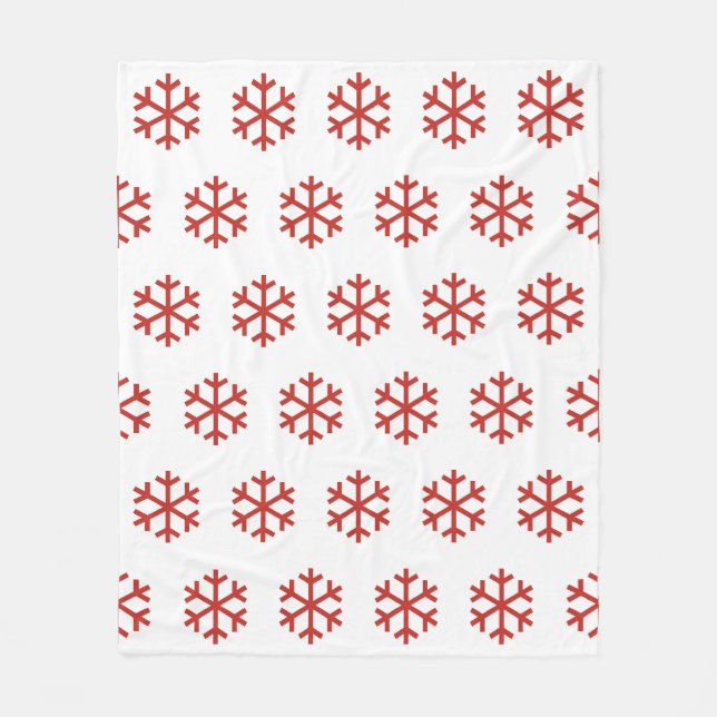 Couverture Polaire Blanchisserie rouge flocon de neige (Devant)