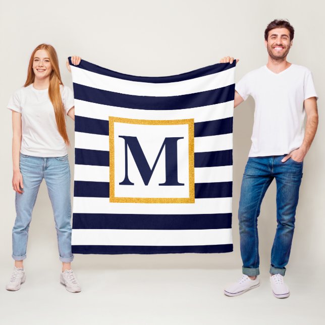 Couverture Polaire Blancs et Bleus (En situation)