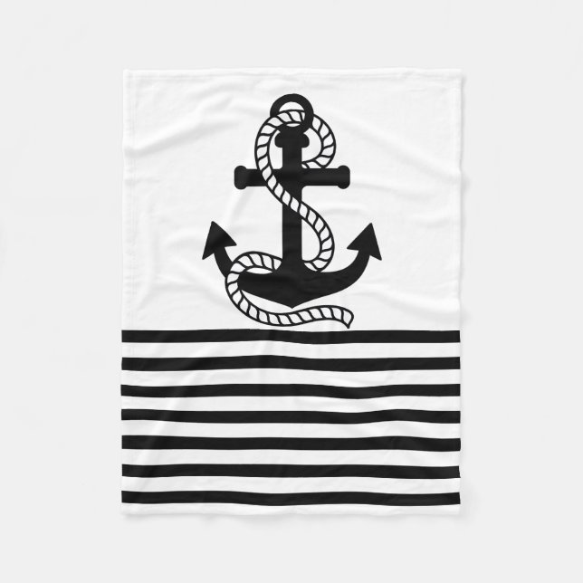 Couverture Polaire Blancs noirs et Ancre noire (Devant)