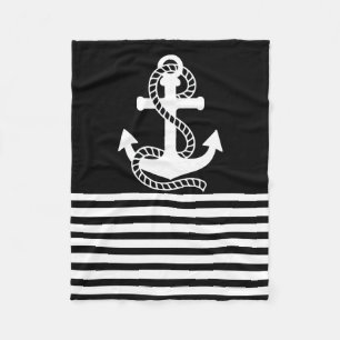 Couverture Polaire Blancs noirs et Ancres blanches