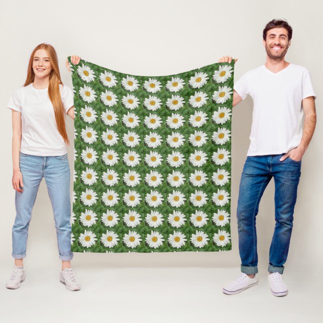 Couverture Polaire Blancs rond de marguerite (En situation)