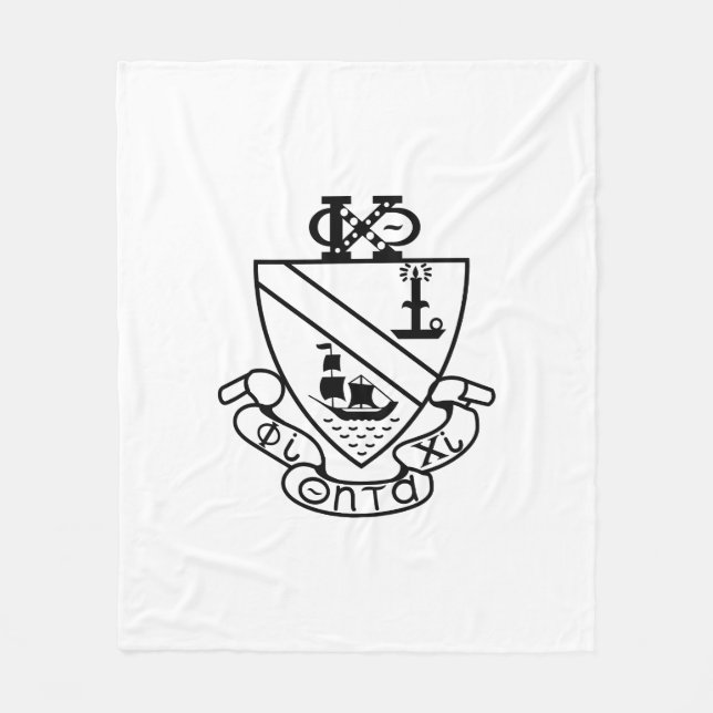 Couverture Polaire Blason de Phi Chi Theta | N&B (Devant)
