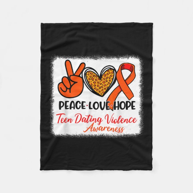 Couverture Polaire Bleached Peace Love Hope Ado Dating Violence Awar (Devant)