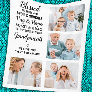 Couverture Polaire Blessé Grand-parents 4 Photo Grand-mère Grand-père