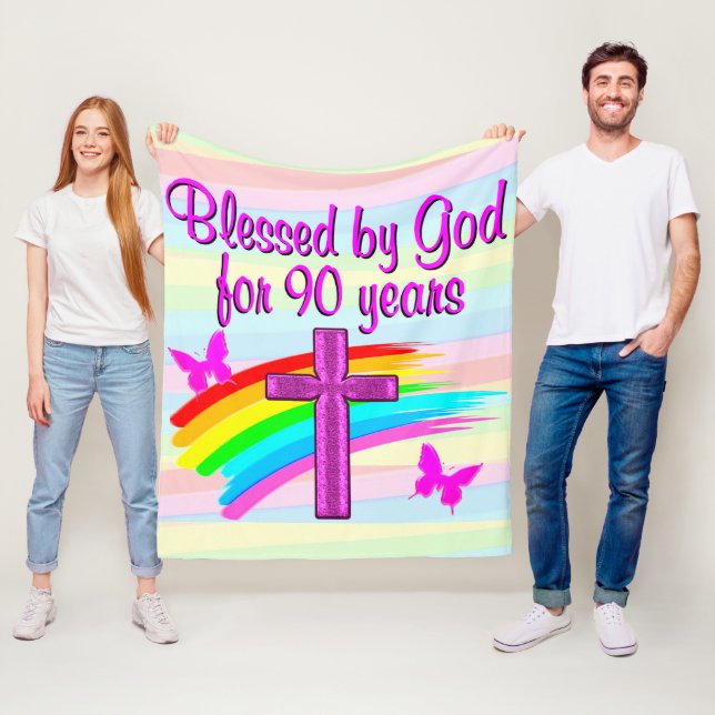 COUVERTURE POLAIRE BLESSÉ PAR DIEU PENDANT 90 ANS FLEECE BLANKET (En situation)
