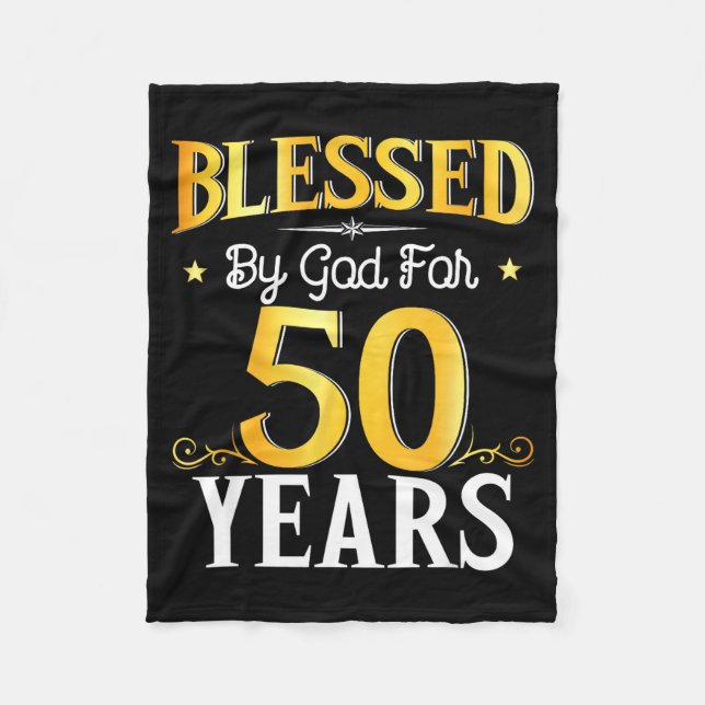 Couverture Polaire Blessed By God For 50 Years 50th Birthday Men Wome (Devant)
