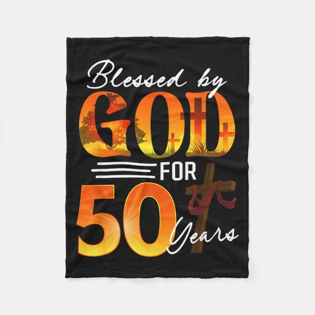 Couverture Polaire Blessed By God For 50 Years Old Gift 50th Birthday (Devant)