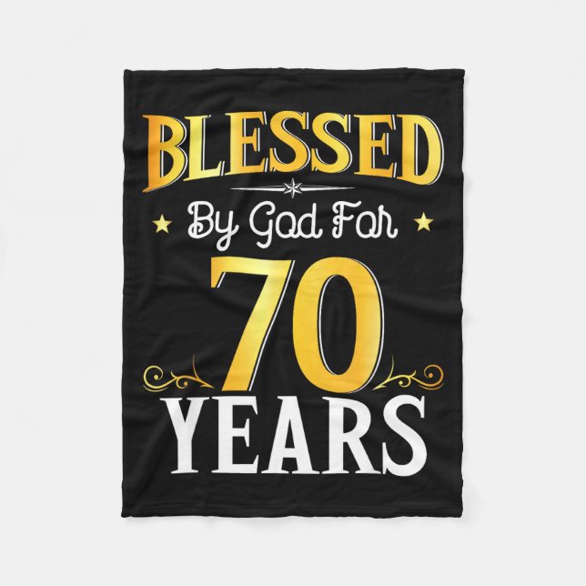 Couverture Polaire Blessed By God For 70 Years 70th Birthday Men Wome (Devant)