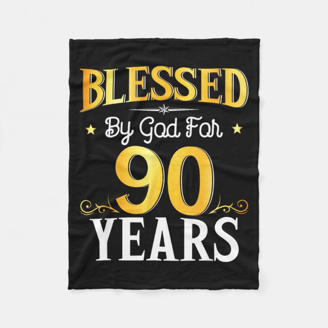 Couverture Polaire Blessed By God For 90 Years 90th Birthday Men Wome (Devant)