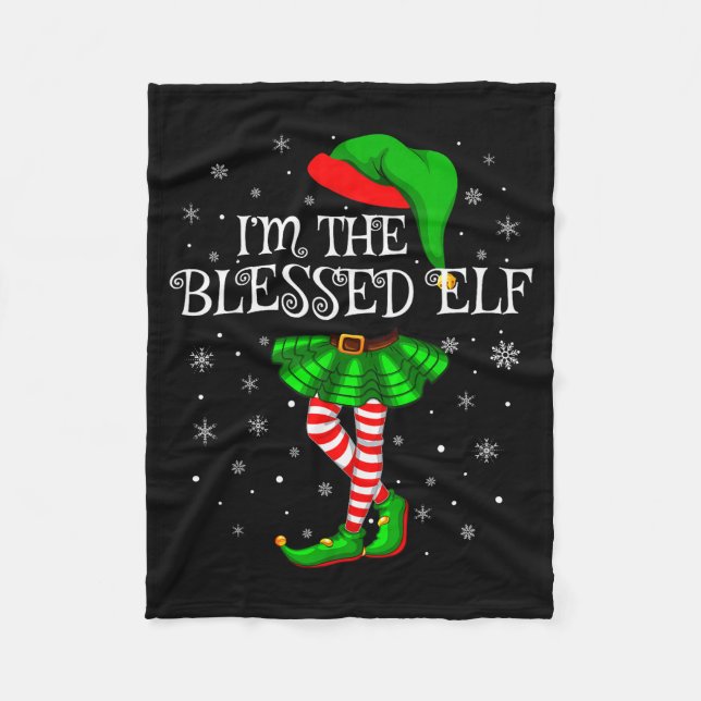 Couverture Polaire Blessed Elf Christmas Matching Family Women Girls  (Devant)