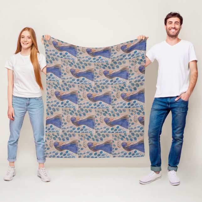 Couverture Polaire Bleu (En situation)