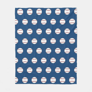 Couverture Polaire Bleu Base-ball Fleece Blanche
