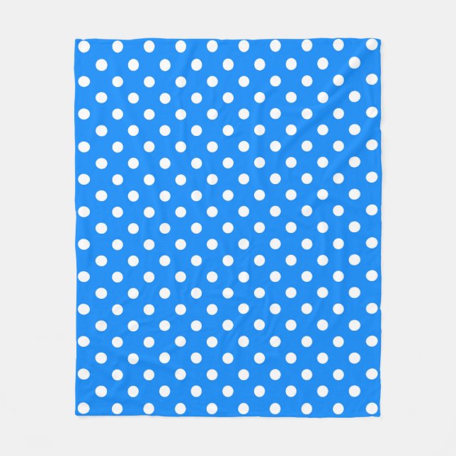 Couverture Polaire Bleu blanc Pois design (Devant)