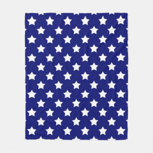 Couverture Polaire Bleu Blancs Etoiles Motif