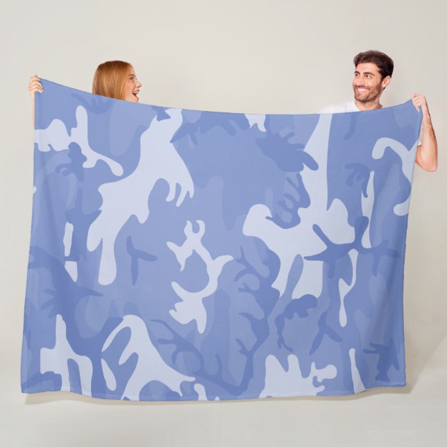 Couverture Polaire Bleu Camouflage (En situation)