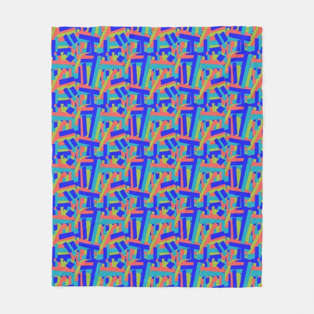 Couverture Polaire Bleu Citron Gras Abstrait Taches Bold Bright (Devant)