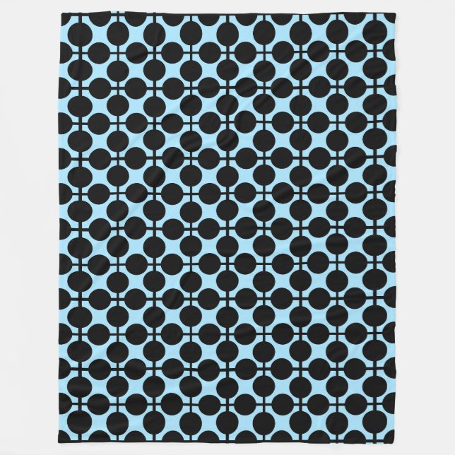 Couverture Polaire Bleu clair avec géométrie noire (Devant)