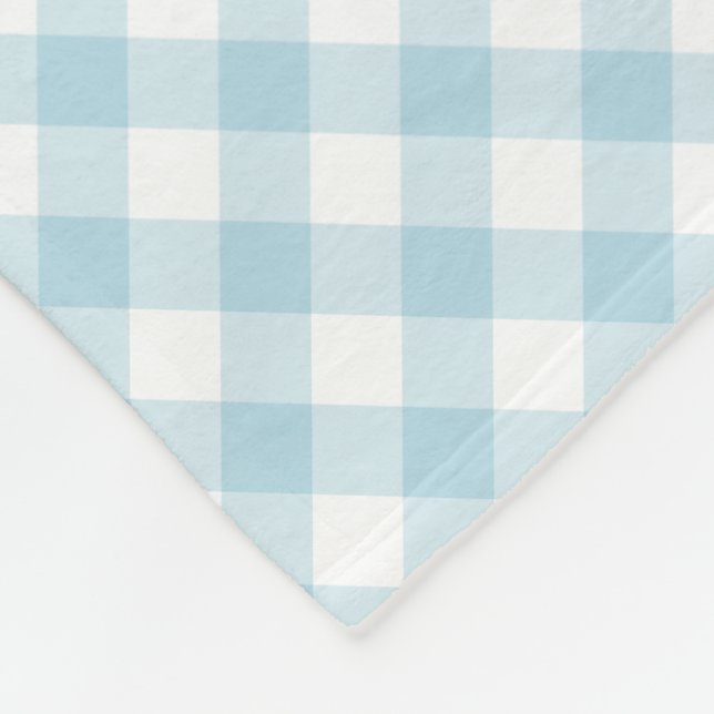 Couverture Polaire Bleu clair En vichy Motif plaid (Coin)