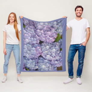 Couverture polaire bleu clair et rose Hydrangea