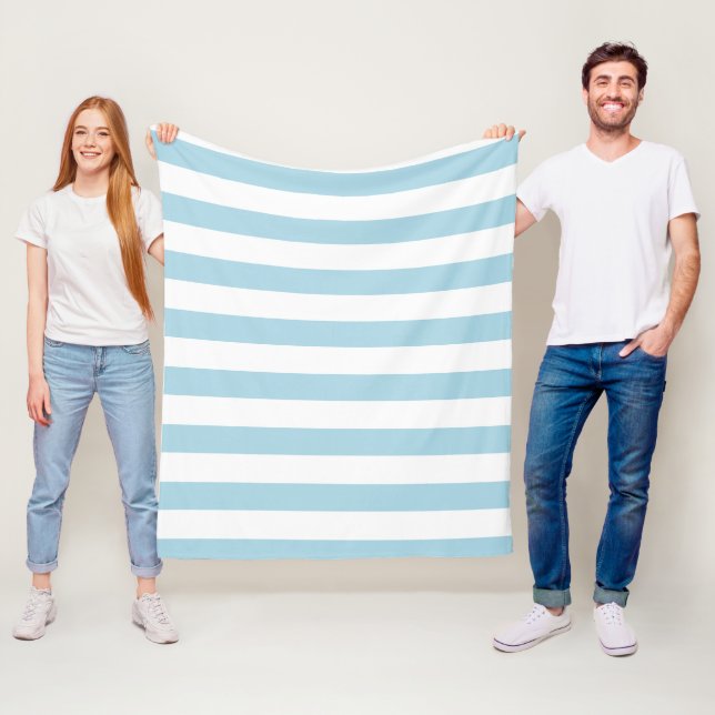 Couverture Polaire Bleu clair Stripes Vacances Été Pastel (En situation)