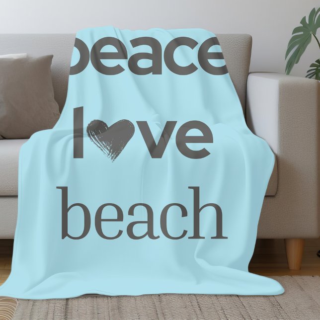 Couverture Polaire Bleu côtier Paix Amour Vie de plage Graphique mode (Créateur téléchargé)