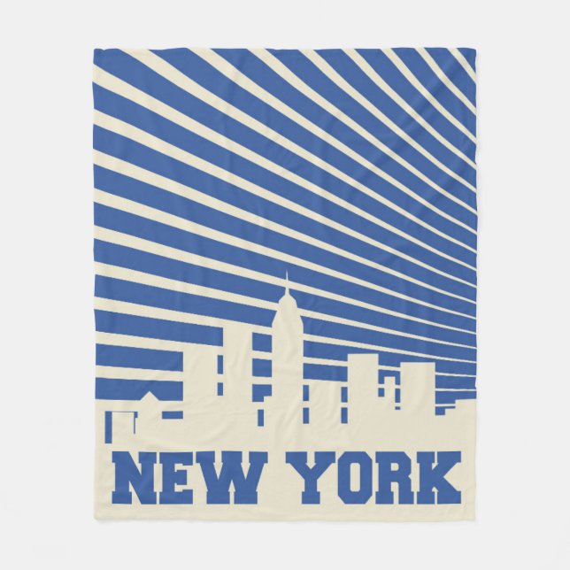 Couverture Polaire Bleu de New York City (Devant)