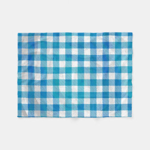 Couverture Polaire Bleu et blanc À damiers Buffalo Plaid