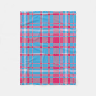 Couverture Polaire Bleu et rouge de tartan