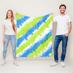 Couverture Polaire Bleu et vert brillant