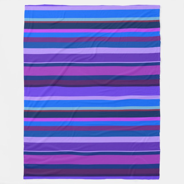 Couverture Polaire Bleu et violet bandes horizontales (Devant)