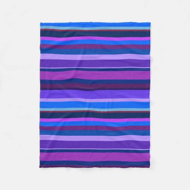 Couverture Polaire Bleu et violet bandes horizontales (Devant)