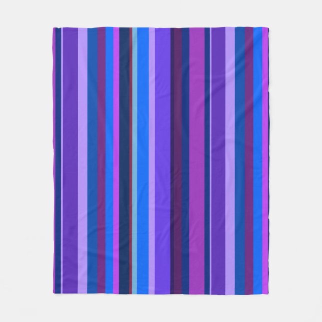 Couverture Polaire Bleu et violet bandes verticales (Devant)