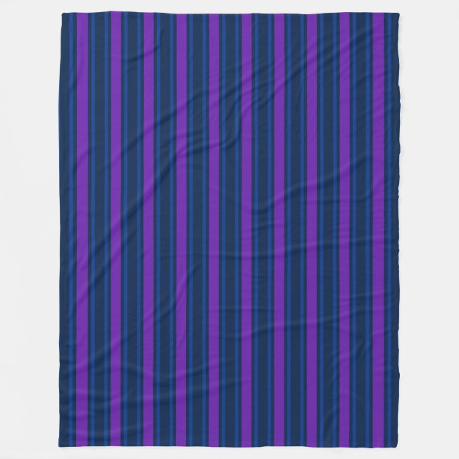 Couverture Polaire Bleu et violet bonbons rayés (Devant)