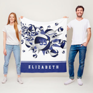 Couverture Polaire bleu filles salle de sport décoration basket étoil